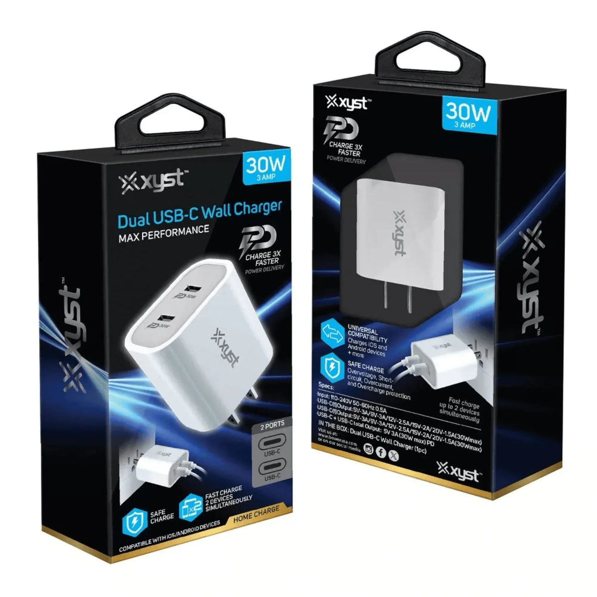 Xyst 30-Watt Dual USB-C Wall Charger - Snagva