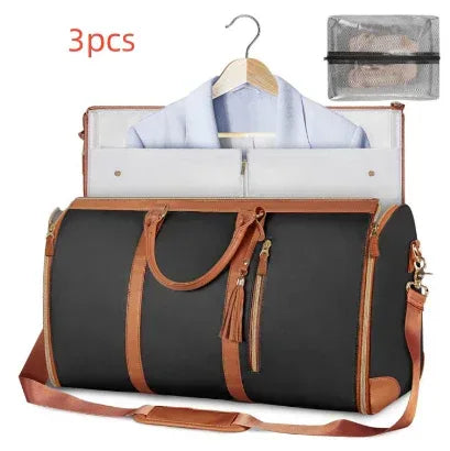 Large Capacity Travel Duffle Bag Women's Handbag Folding Suit Bag Waterproof Clothes Totes - Snagva