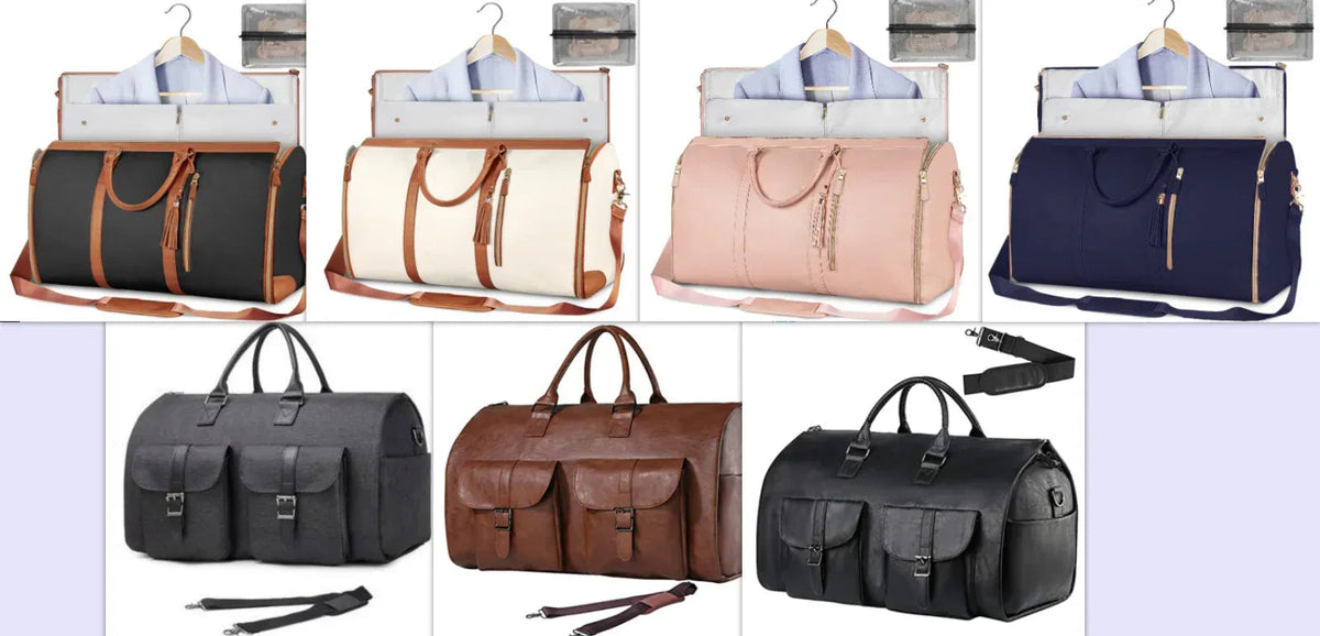 Large Capacity Travel Duffle Bag Women's Handbag Folding Suit Bag Waterproof Clothes Totes - Snagva