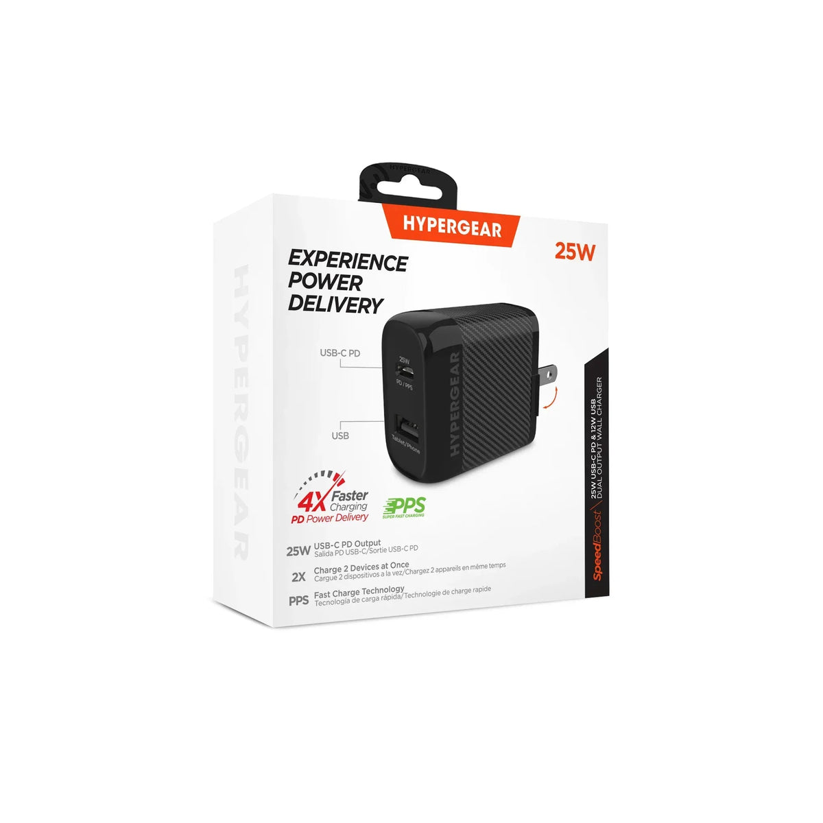 HyperGear SpeedBoost 25W USB-C PD + 12W USB Fast Wall Charger with PPS - Snagva