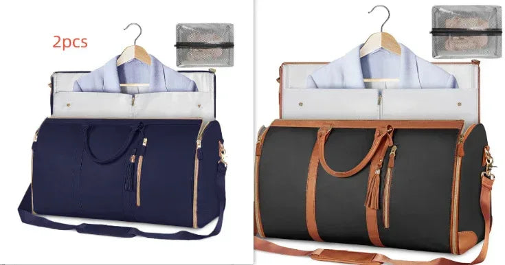 Large Capacity Travel Duffle Bag Women's Handbag Folding Suit Bag Waterproof Clothes Totes - Snagva