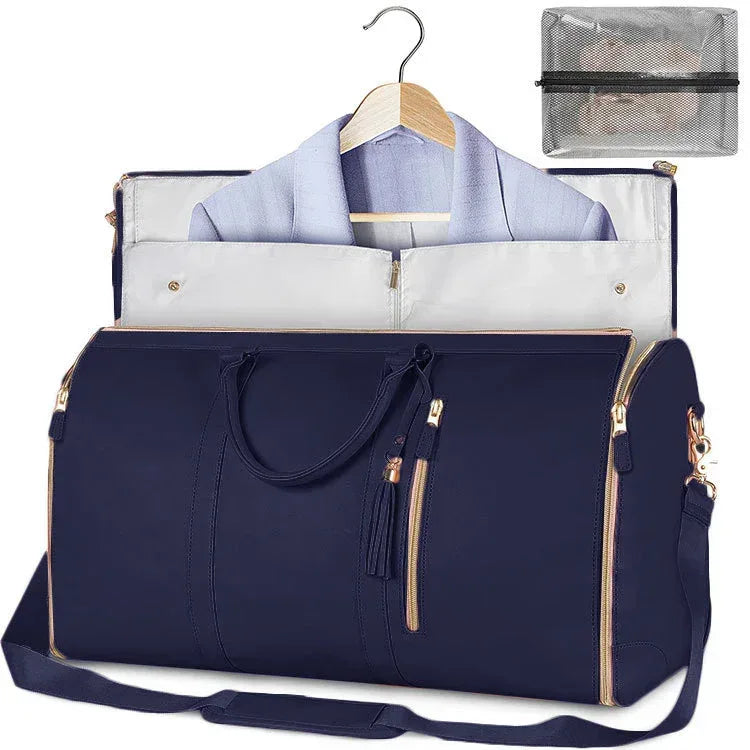 Large Capacity Travel Duffle Bag Women's Handbag Folding Suit Bag Waterproof Clothes Totes - Snagva