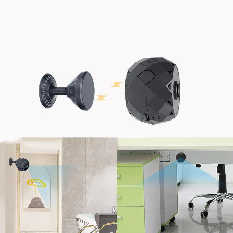 Security camera setup showing USB cables and components for installation.