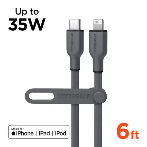 HyperGear Flexi PRO USB-C to Lightning Cable 6ft - Snagva
