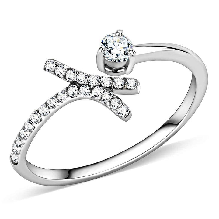 DA145 - High polished (no plating) Stainless Steel Ring with AAA Grade