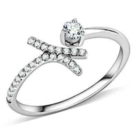 DA145 - High polished (no plating) Stainless Steel Ring with AAA Grade