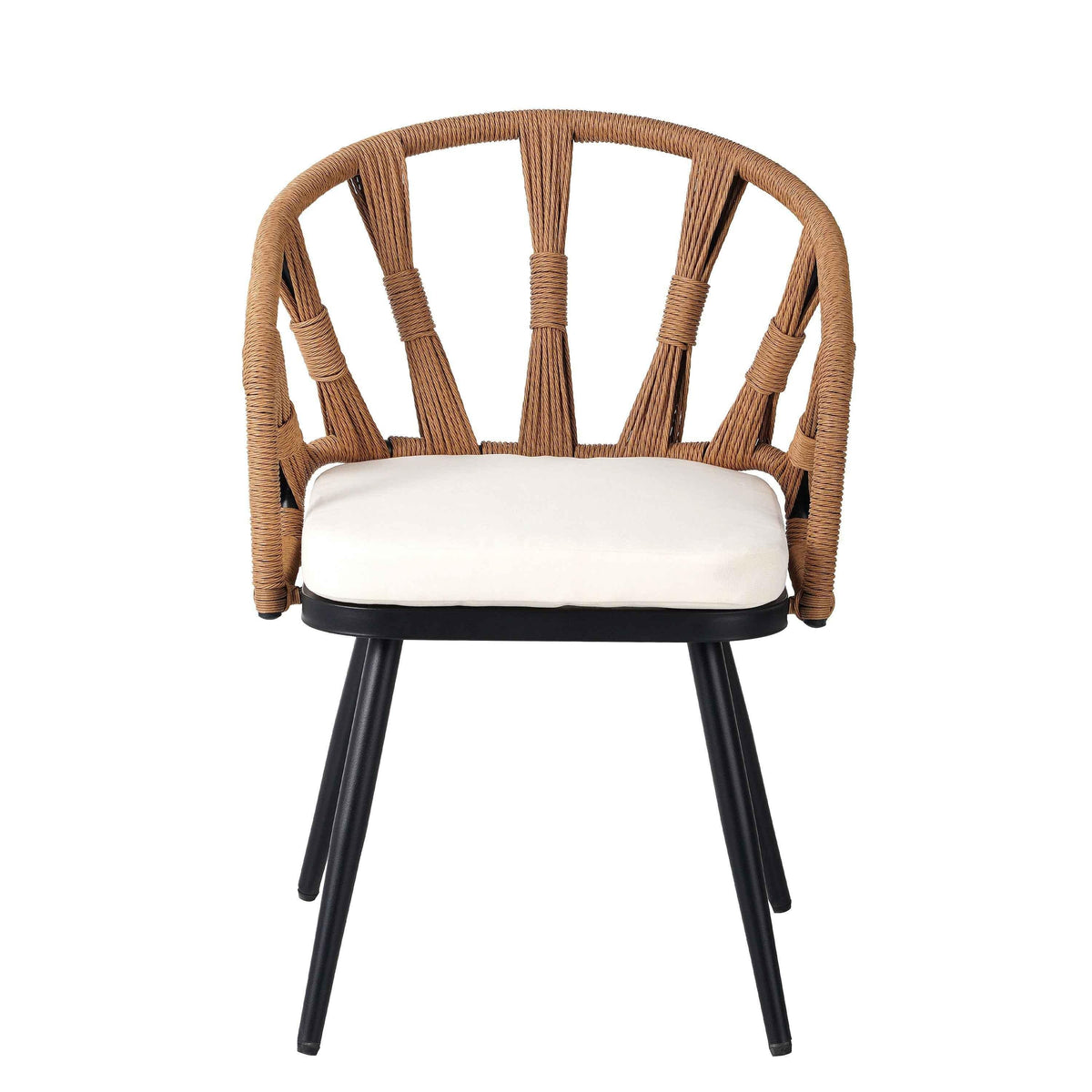 Contemporary Outdoor Set with PE Rattan Chairs and Plastic Wood