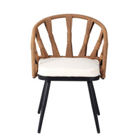 Contemporary Outdoor Set with PE Rattan Chairs and Plastic Wood