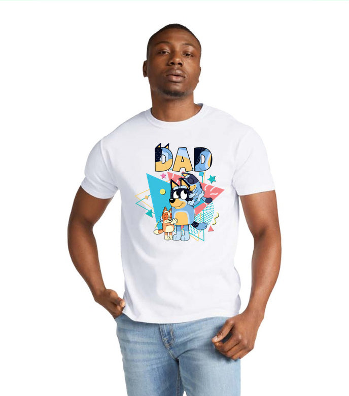 Artwork reference on a sample garment; selected model, color and print placement may differ · Dad Retro Family | Tee, Sweatshirt & Hoodie
