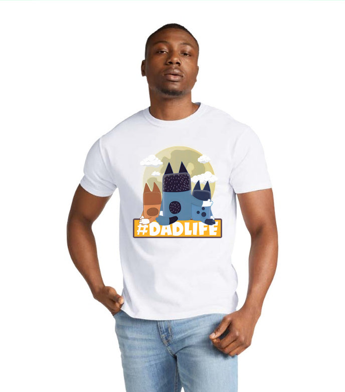 Artwork reference on a sample garment; selected model, color and print placement may differ · Dadlife Sunset Silhouettes | Tee, Sweatshirt & Hoodie