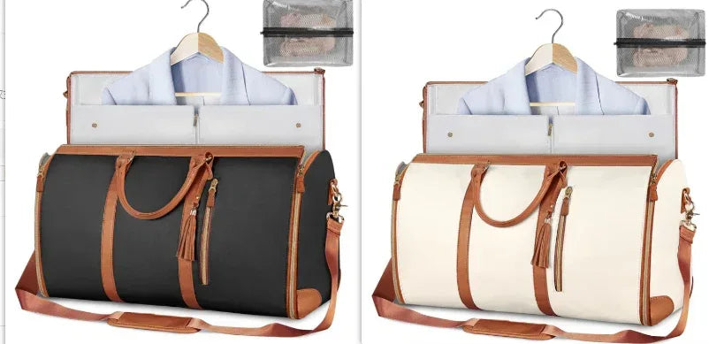 Large Capacity Travel Duffle Bag Women's Handbag Folding Suit Bag Waterproof Clothes Totes - Snagva