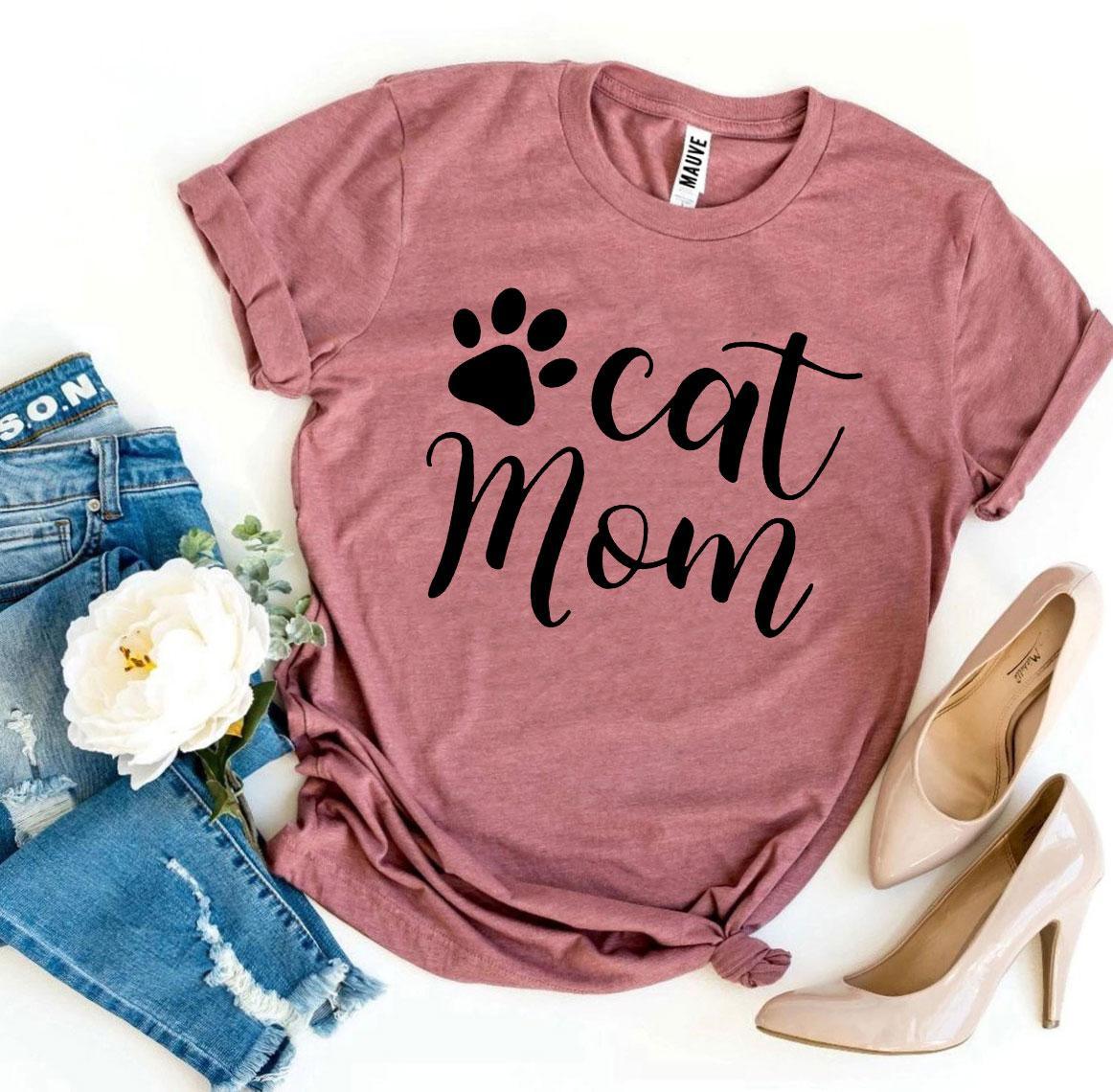 Cat Mom T-shirt - Snagva