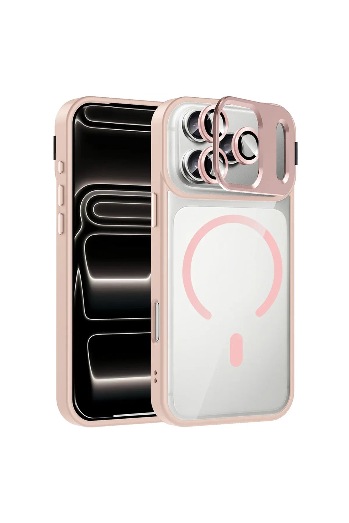 Phone inside protective case lying flat, illustrating full coverage and scratch resistance.