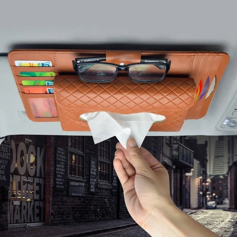 Leather Multifunction Car Visor Organizer - Snagva