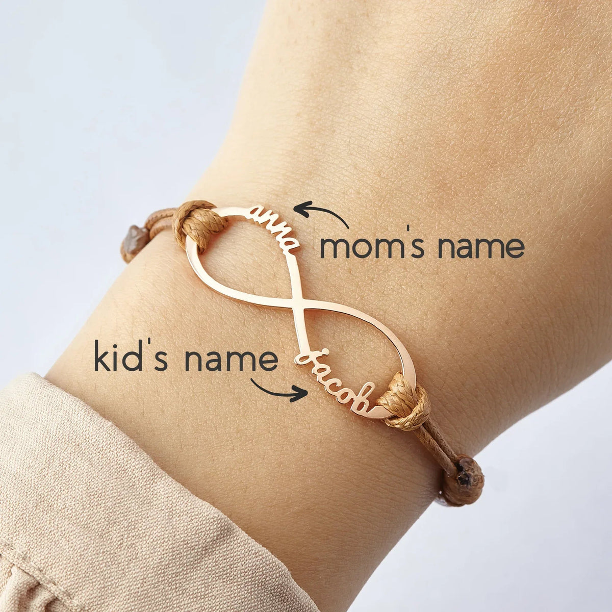 Mom Bracelet With Kids Names, Infinity Bracelet With Names,Mom Jewelry - Snagva