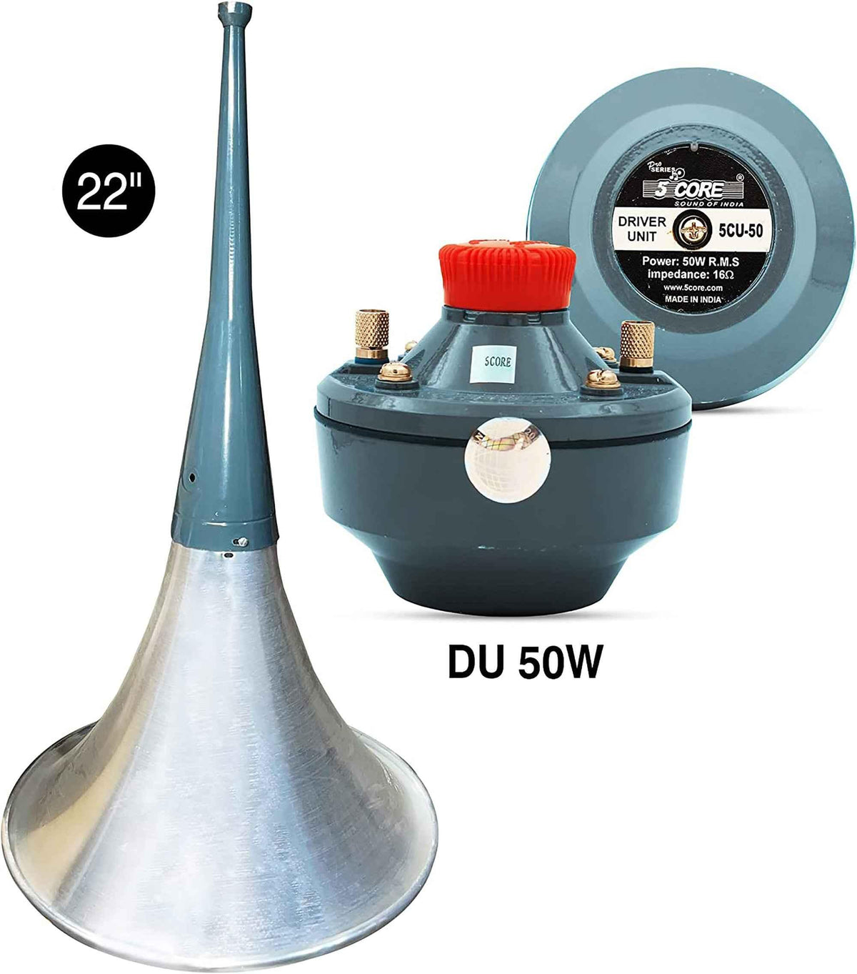 Side view of compact PA horn speaker showing mounting bracket and weather-resistant design