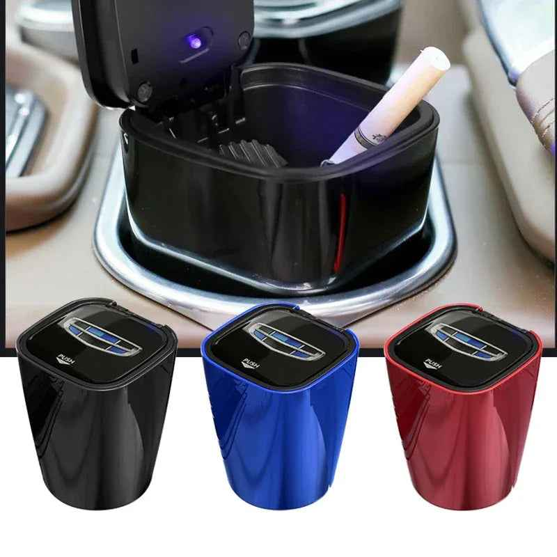 Auto Car Ashtray with LED Light - multi-function removable smoke extinguishing cup holder ashtray
