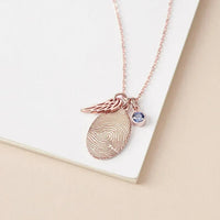 Fingerprint Necklace, Fingerprint Jewelry With Birthstone - Snagva