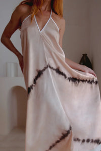 Altair Silk Halter Dress in Shibori - Snagva