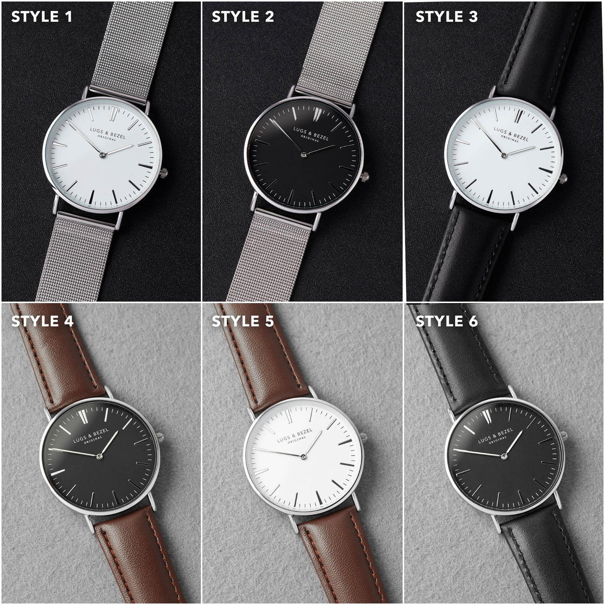 Engraved personalized message visible on the back of the men's watch stainless steel case.