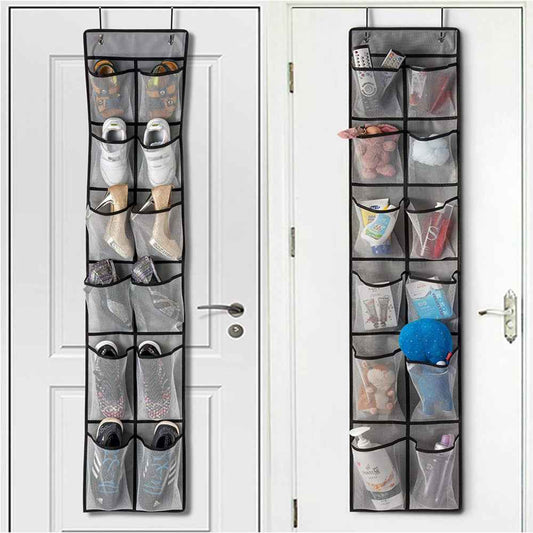 12 Pockets Over Door Hanging Shoe Storage Organizer Rack Holder Closet