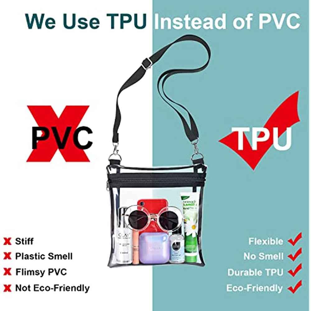 Clear Bag Stadium Approved, Adjustable Strap Clear Crossbody Bag