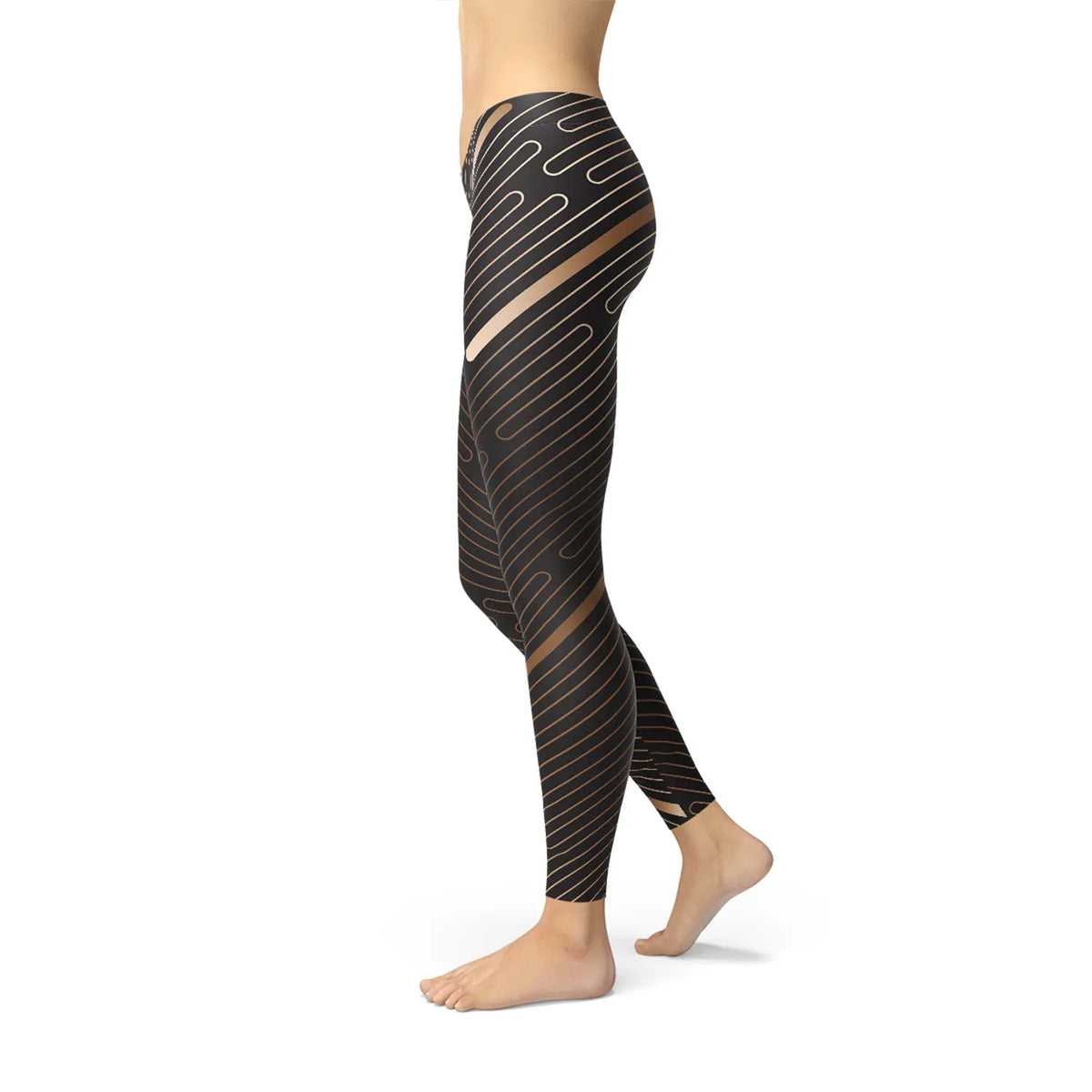 Diagram highlighting microfiber yarn structure for smooth and light performance in leggings