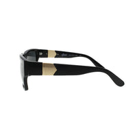 Jase New York Carter sunglasses in black displayed frontally with clear view of square lenses and frame.