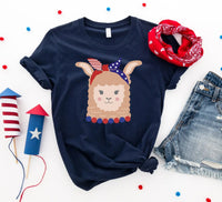 Patriotic Llama Girl T-shirt - Snagva