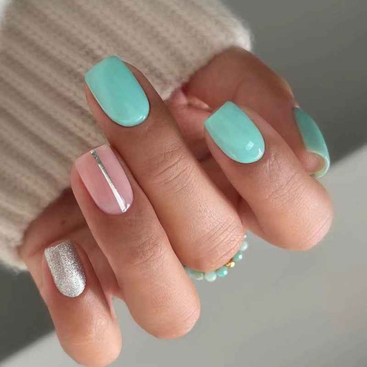 Press On Nails Kit with Glue and gel stickers Reusable Tips
