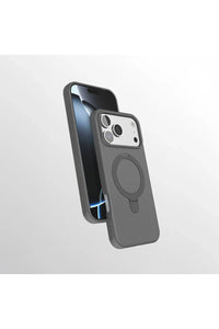 Side view of iPhone 17 Pro protected by colorful magnetic charging ring stand case.