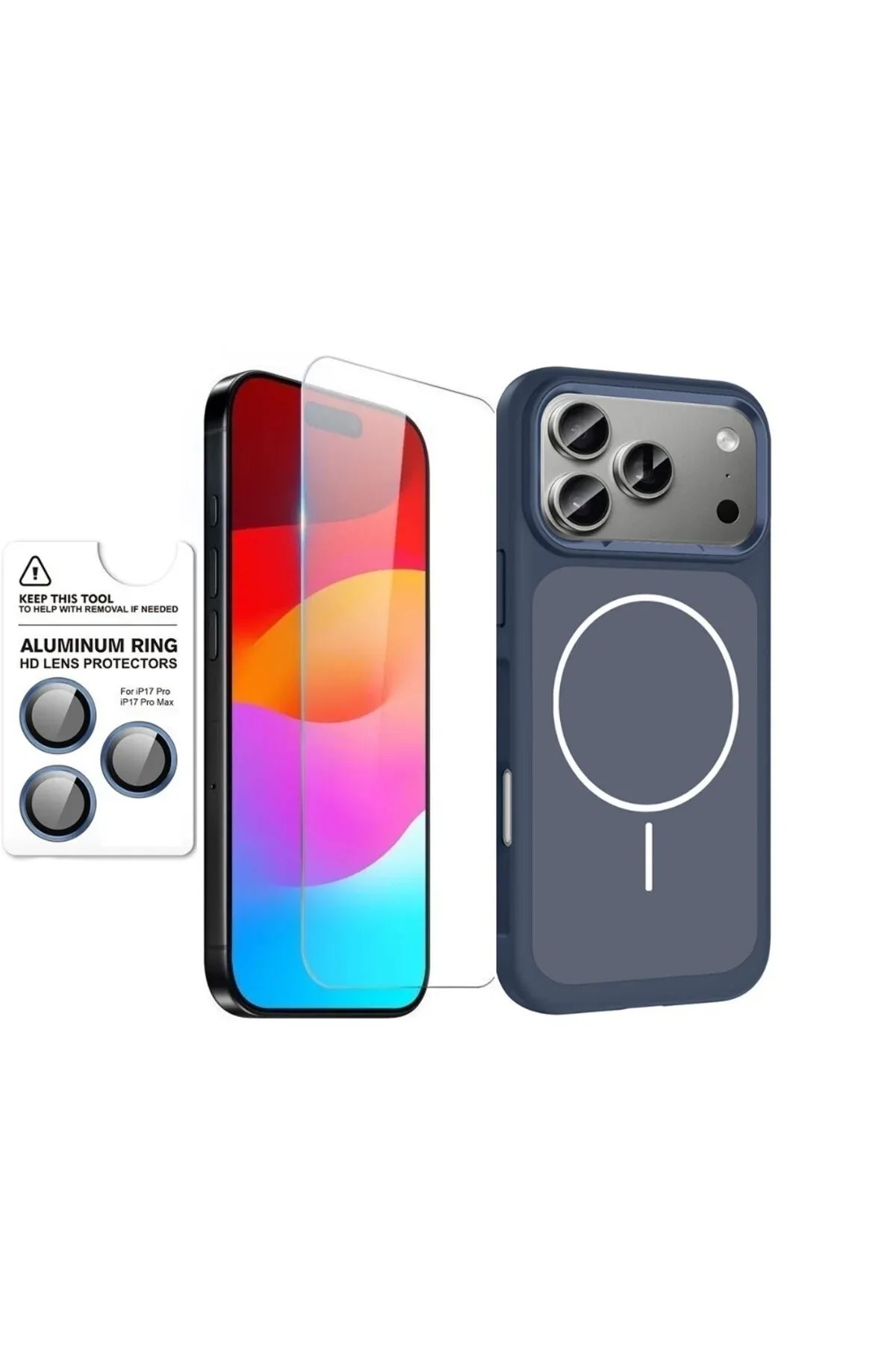 Close-up of the iPhone 17 Pro camera lens protector highlighting its transparent design.