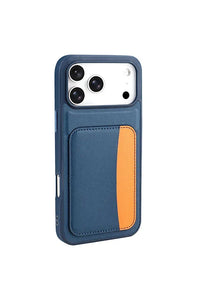 Black X-KART wallet case for iPhone 17 Pro Max, open to reveal integrated card slots.