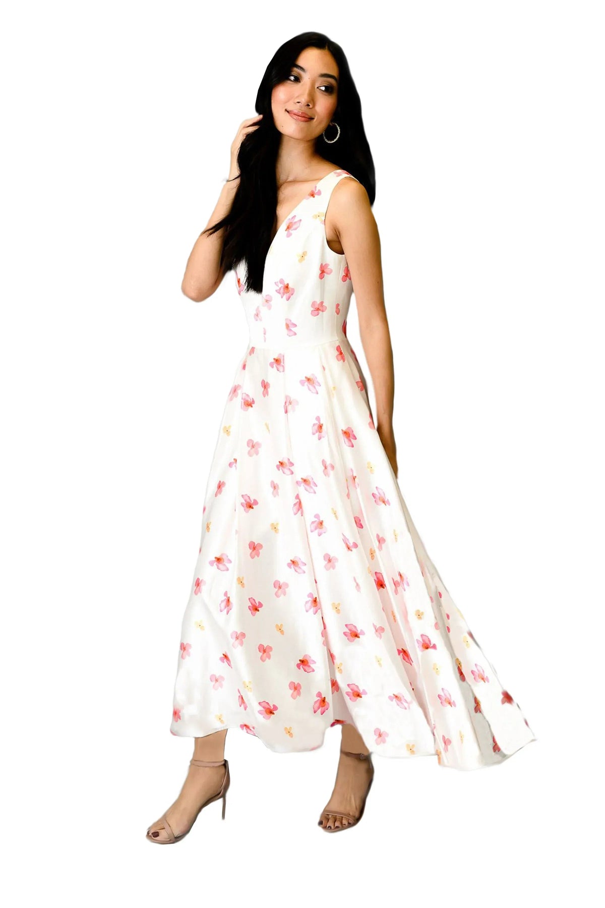 Women's Formal Floral Midi Dress - Snagva
