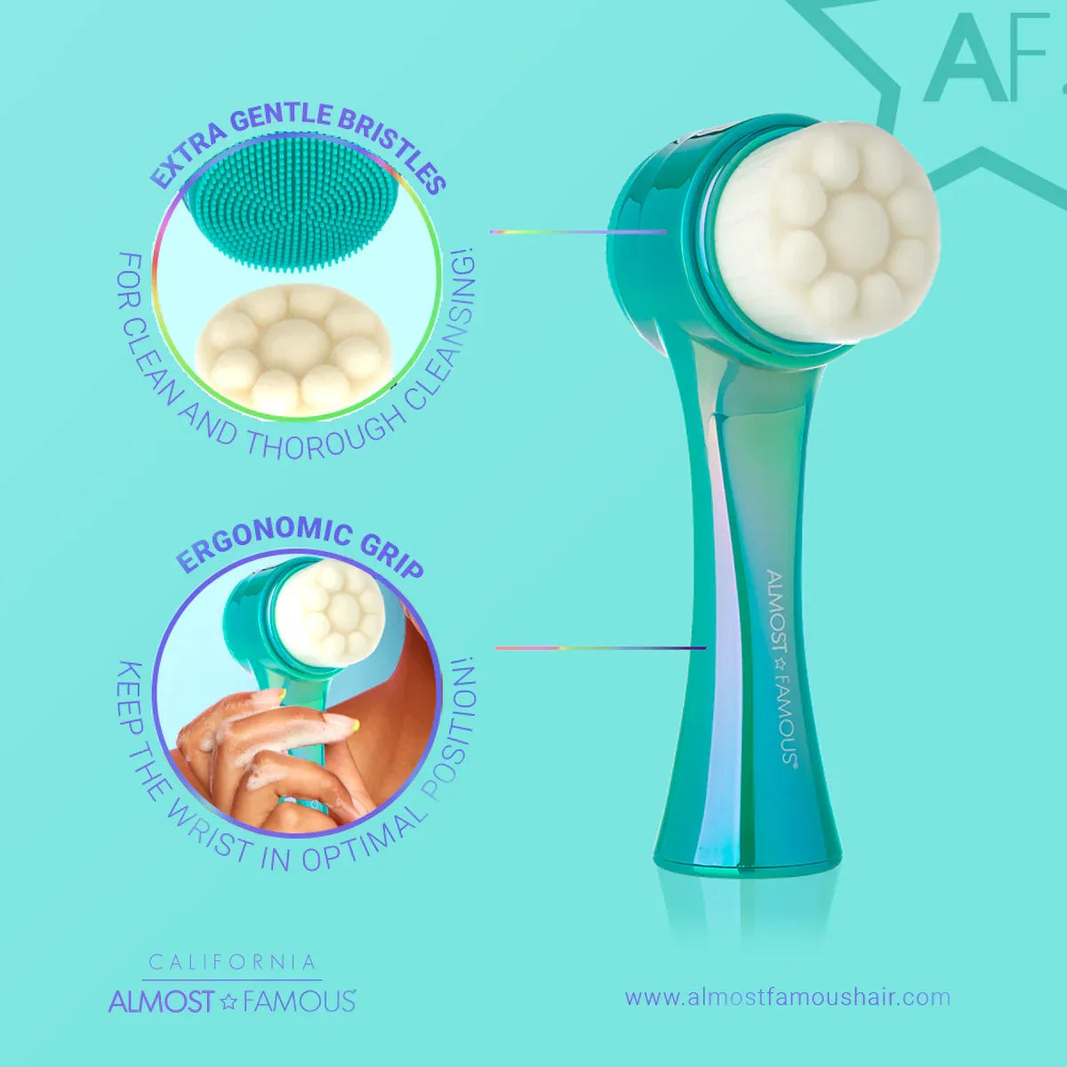 Microscopic view showing 550,000 soft microfiber bristles of the exfoliator brush