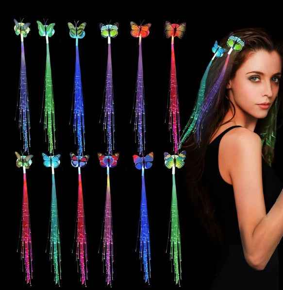 LED Butterfly Hair Braid Clip for Girls