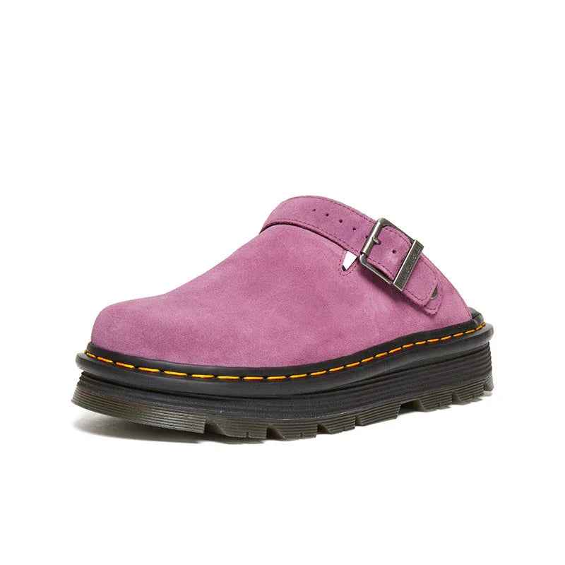 Suede Platform Mules - Womens Slip-On Clogs Comfortable Sandals