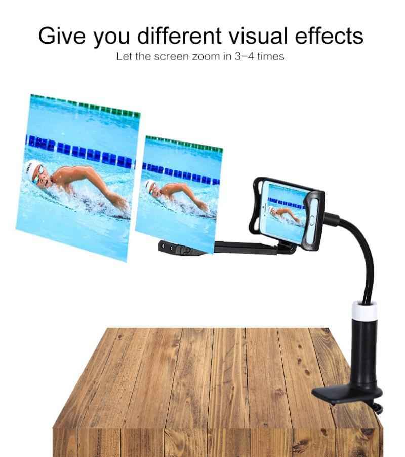 A 12-inch phone screen magnifier with stand, displaying an enlarged, clear image from a mobile phone.
