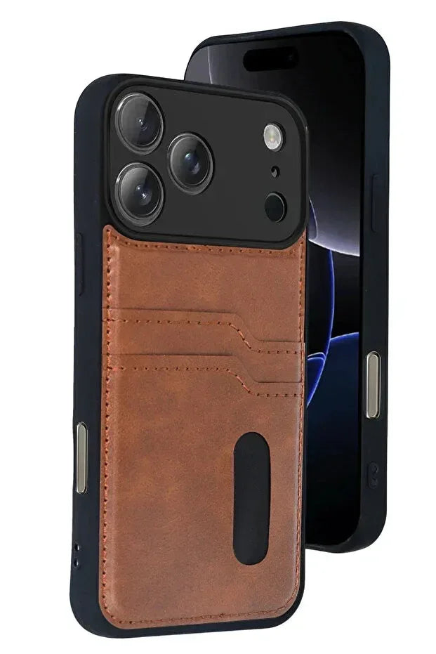iPhone 17 Pro Max Leather Wallet Case with Card Slots Cover Phone Case - Snagva