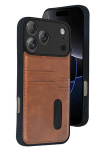 iPhone 17 Pro Max Leather Wallet Case with Card Slots Cover Phone Case - Snagva