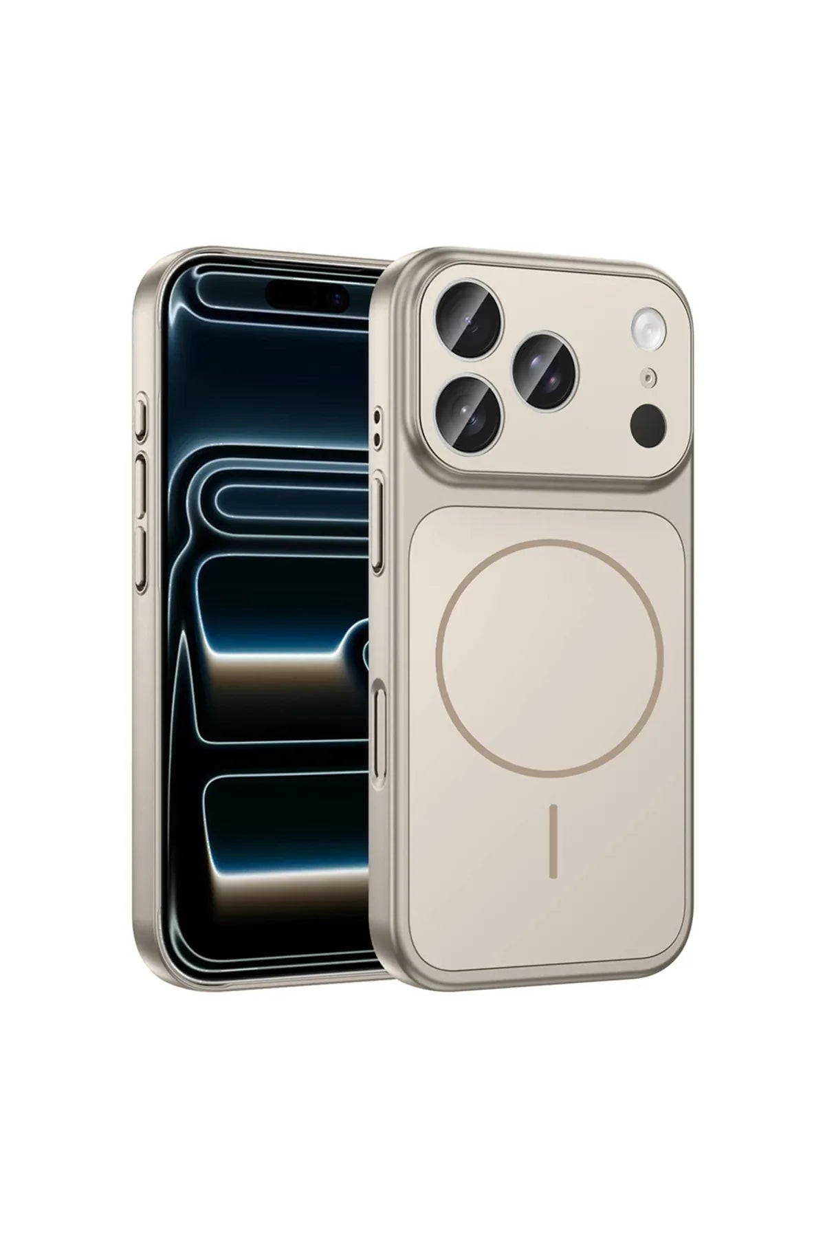 Top view showing precise cutouts on the iPhone 17 Pro case for ports and buttons.