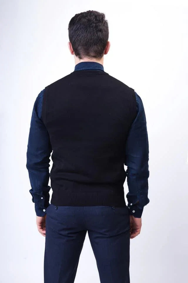 Wakerlook Sleeveless Black Sweater - Snagva