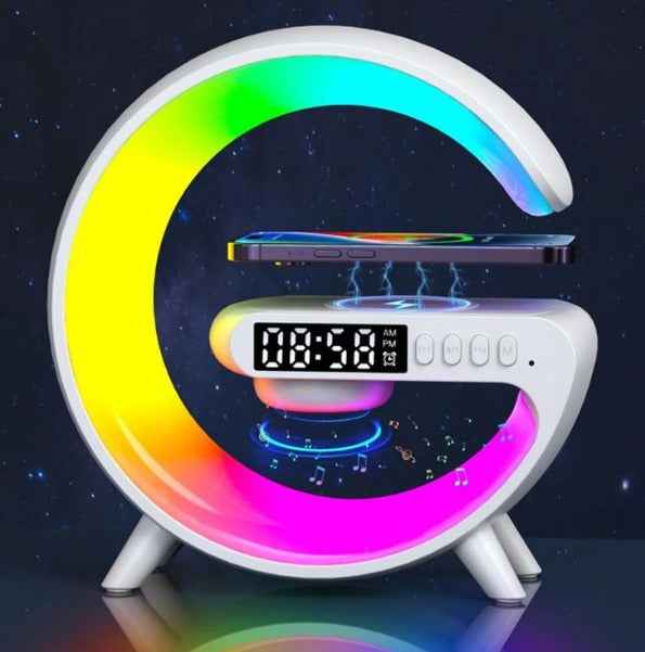G-Shape RGB Alarm Clock Speaker Charger