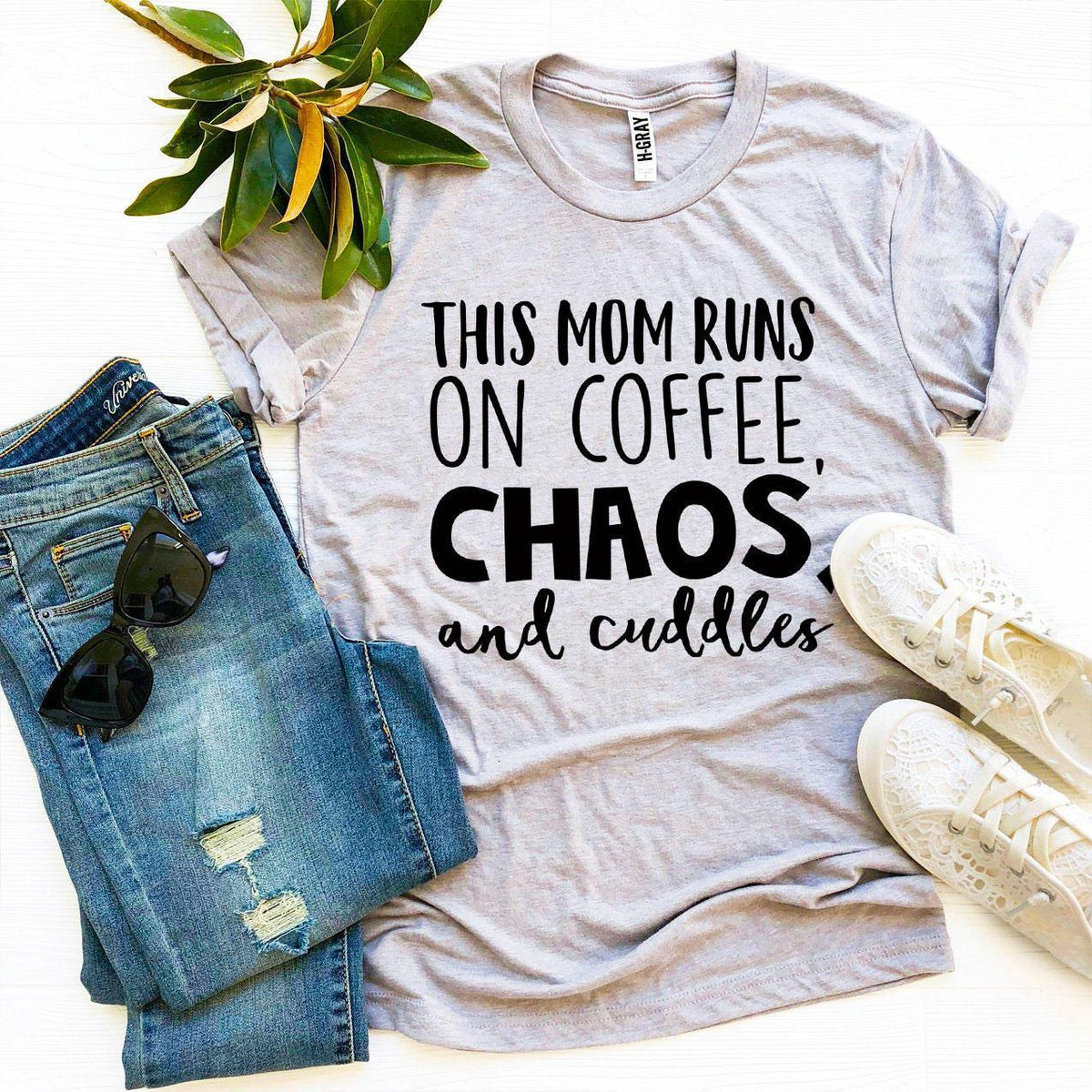 This Mom Runs On Coffee, Chaos, & Cuddles T-shirt - Snagva