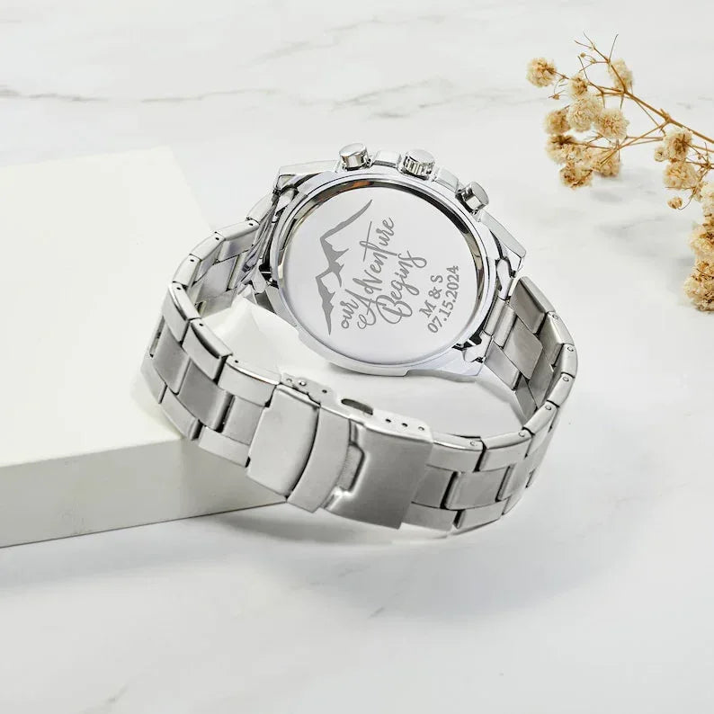 Personalized Mens Watch, Boyfriend Gift, Anniversary Gift - Snagva