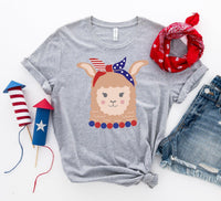 Patriotic Llama Girl T-shirt - Snagva