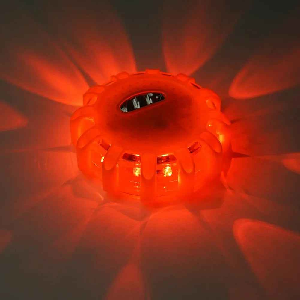 LED Roadside Safety Beacon Disc Car Flashing Warning Flare Lights