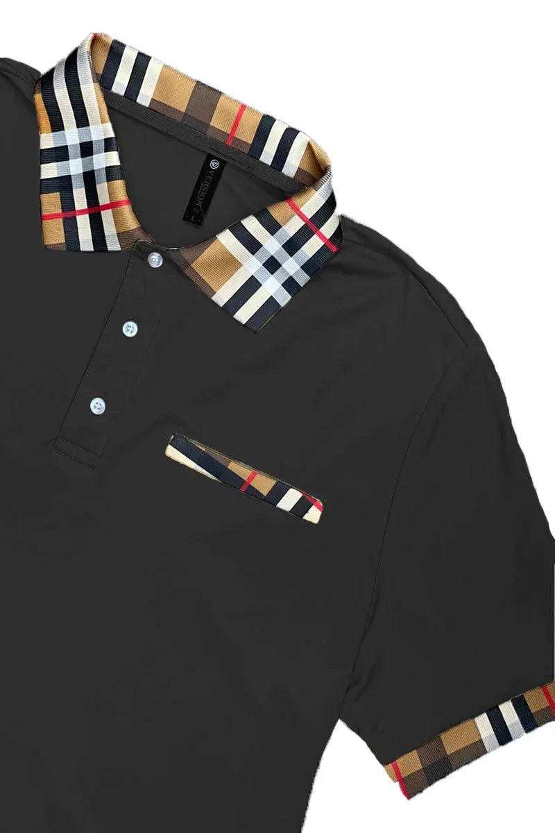Checkered Polo and Pant Set - Snagva