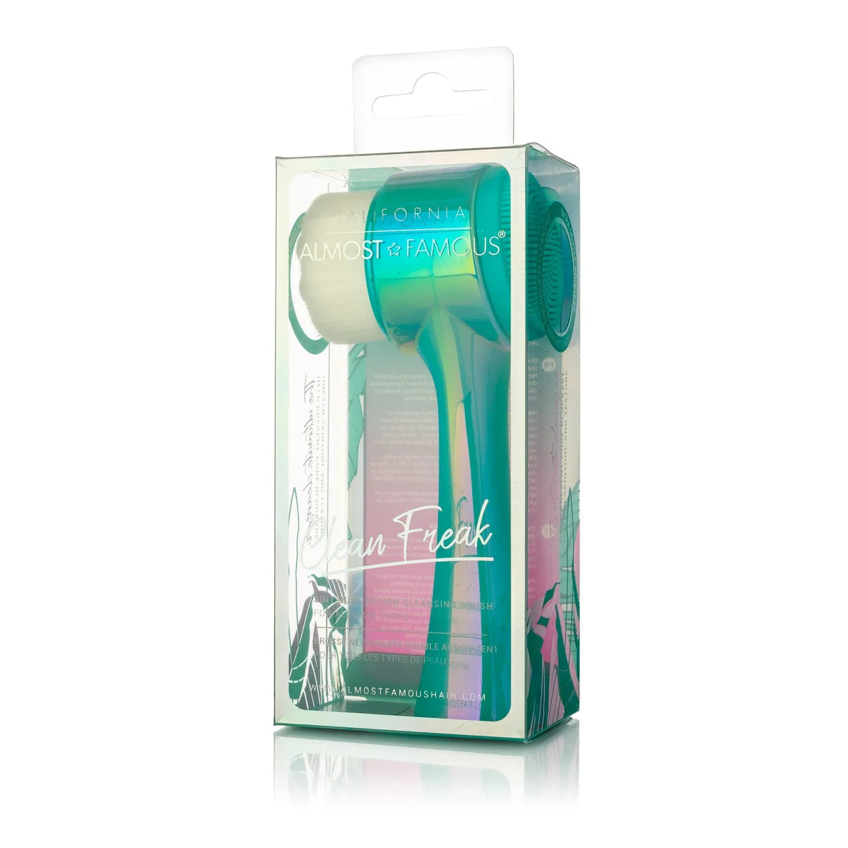 Close-up of Almost Famous Clean Freak 2in1 Exfoliator Brush with dense soft bristles