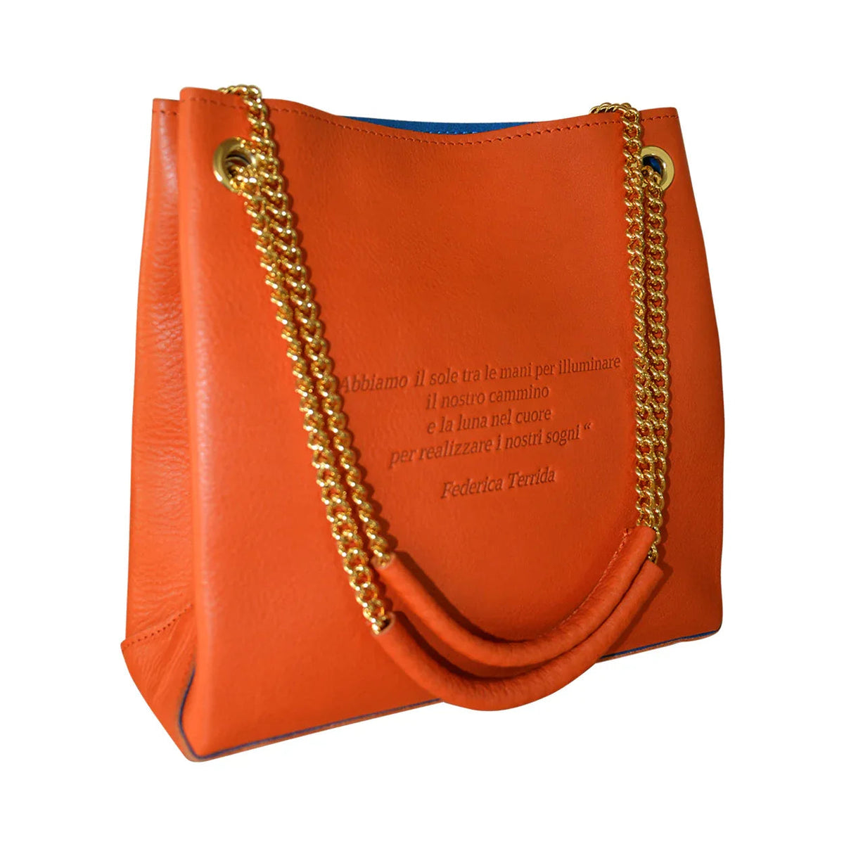 Burgundy Loving Handbag with engraved poem on leather surface and shiny adjustable handles, styled elegantly.